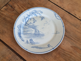 Petrus Regout Marines lichtblauw plat dinerbord 23,5 cm (rond model, horizon)
