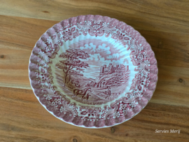 Engels rood Hostess Tableware Olde Country Castles diep bord 23 cm