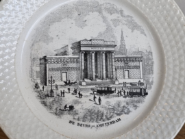 Regout Monumenten De Beurs Amsterdam Wit Sierbord 19,5 cm