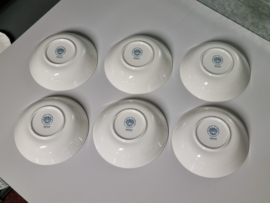 Villeroy en Boch Balmoral Blauw Petrol set 6x Diep Rijst- of Pasta bord 20,5 cm