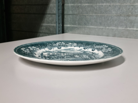 Engels groen/petrol Royal Tudor Ware Coaching Taverns plat dinerbord 25 cm