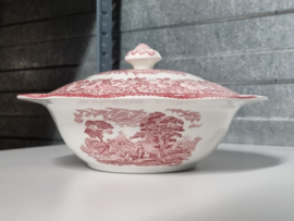 Engels rood Enoch Wedgwood Woodland Dekschaal Terrine