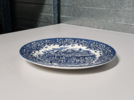 Engels blauw 17th Century England Royal Tudor Ware Staffordshire plat dinerbord 25,5 cm