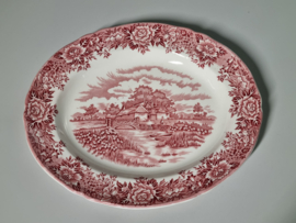 Engels rood Alfred Meakin English Village ovale schaal 31 cm