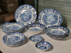 Engels blauw Enoch Wedgwood Lochs of Scotland serviesset 23 delig