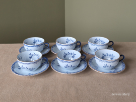 Rorstrand Ostindia East Indies set 6x Thee Kop en schotel 8 cm (Aardewerk)