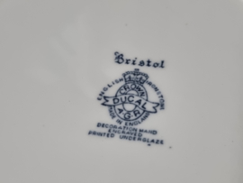 Engels blauw/grijs Crown Ducal Bristol plat dinerbord 25 cm