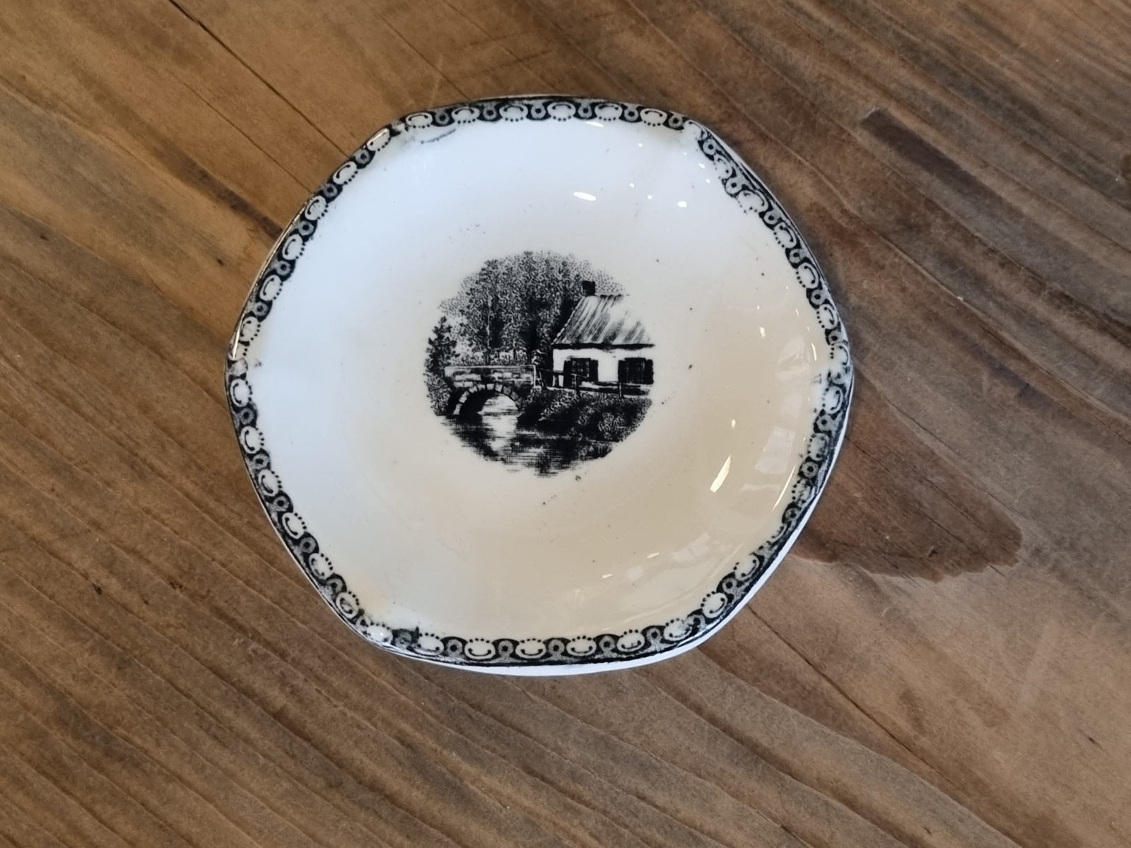 Landschap Zwart Societe Ceramiquet serveerbordje theezakjeslegger 8,5 cm