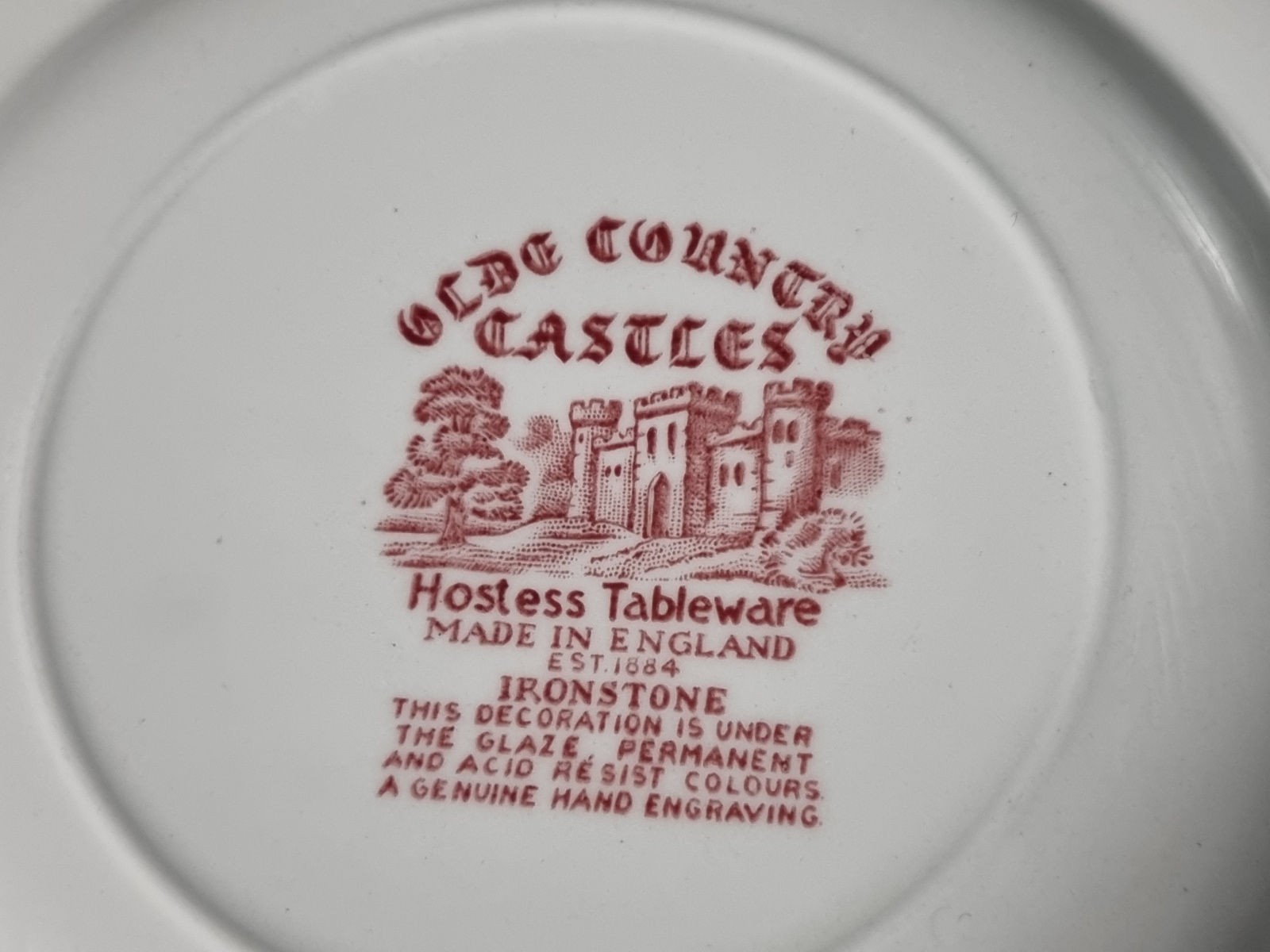 Engels rood Olde Country Castles Ontbijtbord 20 cm