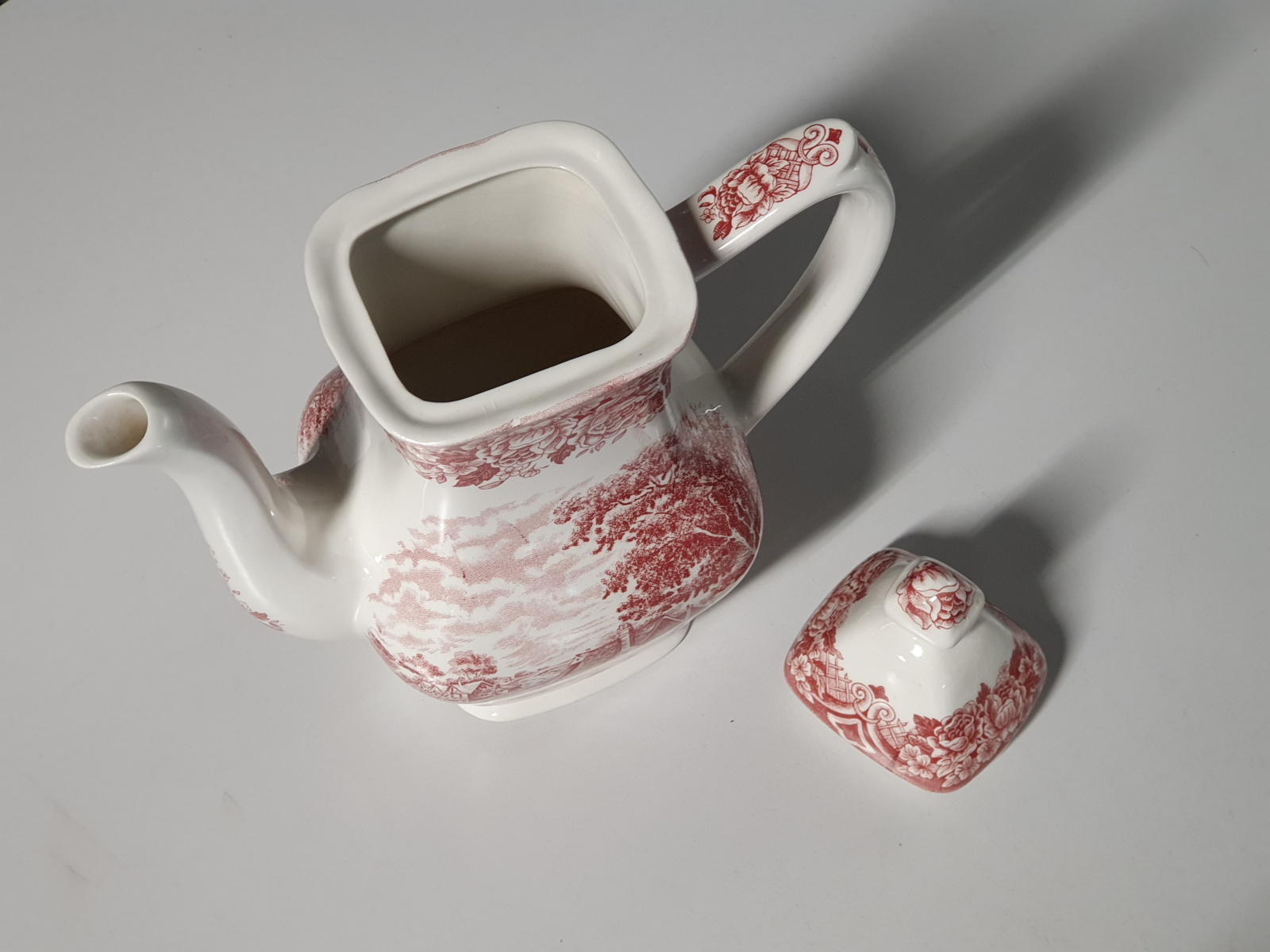 Engels rood Grindley decor Homeland koffiepot theepot 18 cm
