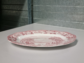 Engels rood Enoch Wedgwood Lochs of Scotland ovale schaal 30 cm