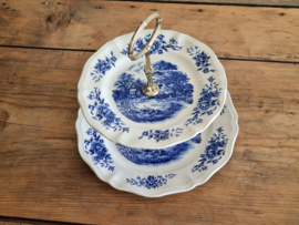 Sarreguemines Romantic blauw Etagere 2-laags