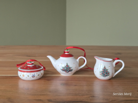 Villeroy en Boch decor Christmas Toys Delight set 3x kerstboomhanger theepotje