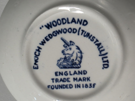 Engels blauw Enoch Wedgwood Woodland theezakjeslegger 7,5 cm