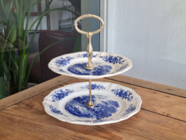 Sarreguemines Romantic blauw Etagere 2-laags