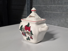 Engels Mason's Christmas Village 1796 Kerstservies Suikerpot