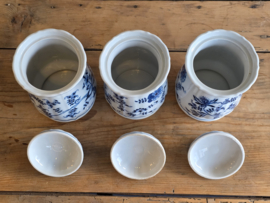 Blue Danube set 3x hoge voorraadpot 17 cm