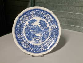 Verkocht = Villeroy en Boch Burgenland blauw Plat Dinerbord 25 cm