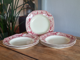 Victoria Rood Societe Ceramique set 6x diep bord 25 cm