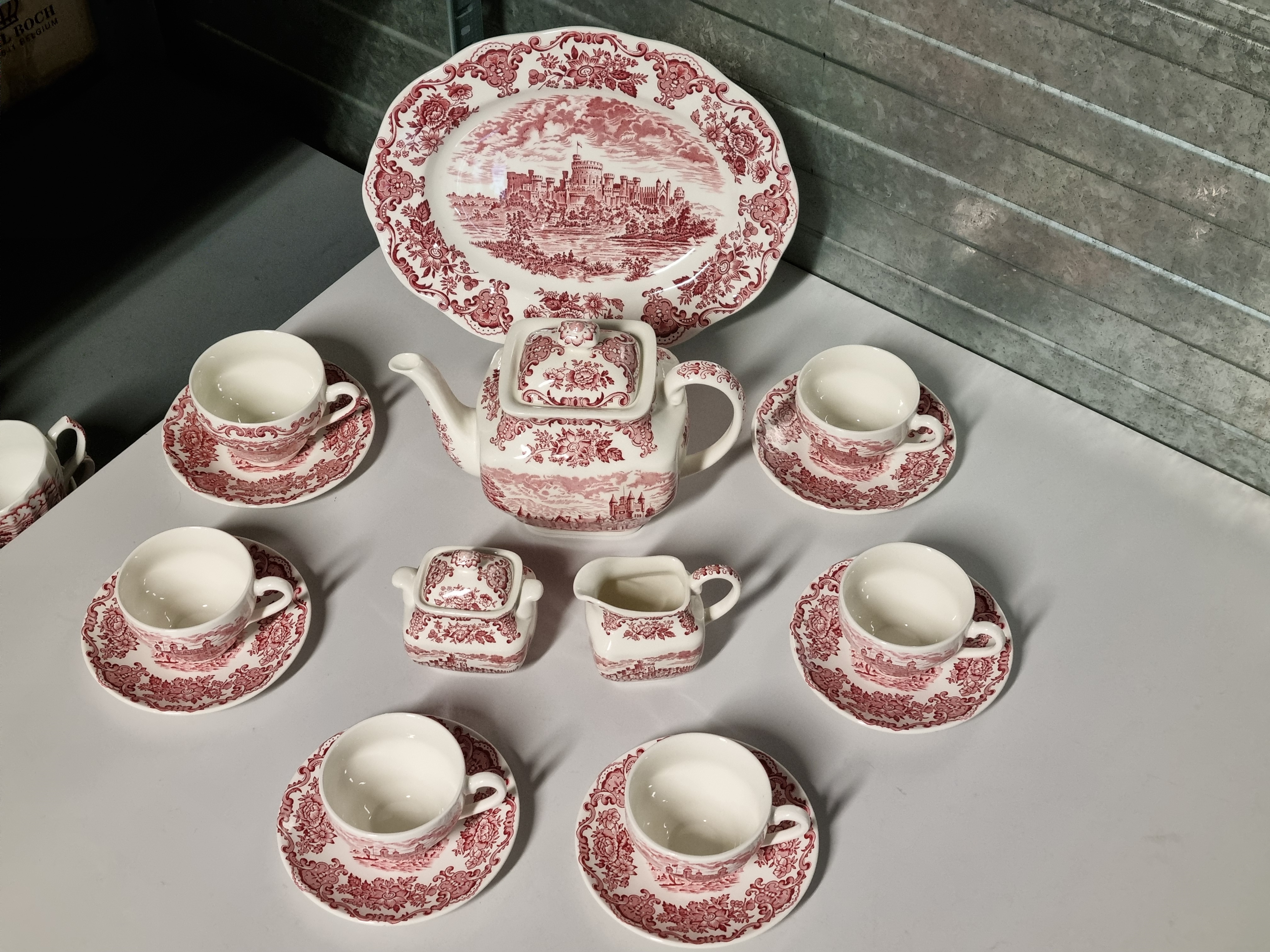 Engels rood Enoch Wedgwood Royal Homes Of Britain theeservies 6 personen