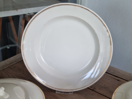 Petrus Regout Boudewijn creme met goudluster 4x schalen terrines