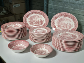 Engels rood Ironstone EIT Ltd England serviesset 12 personen (kasteel)