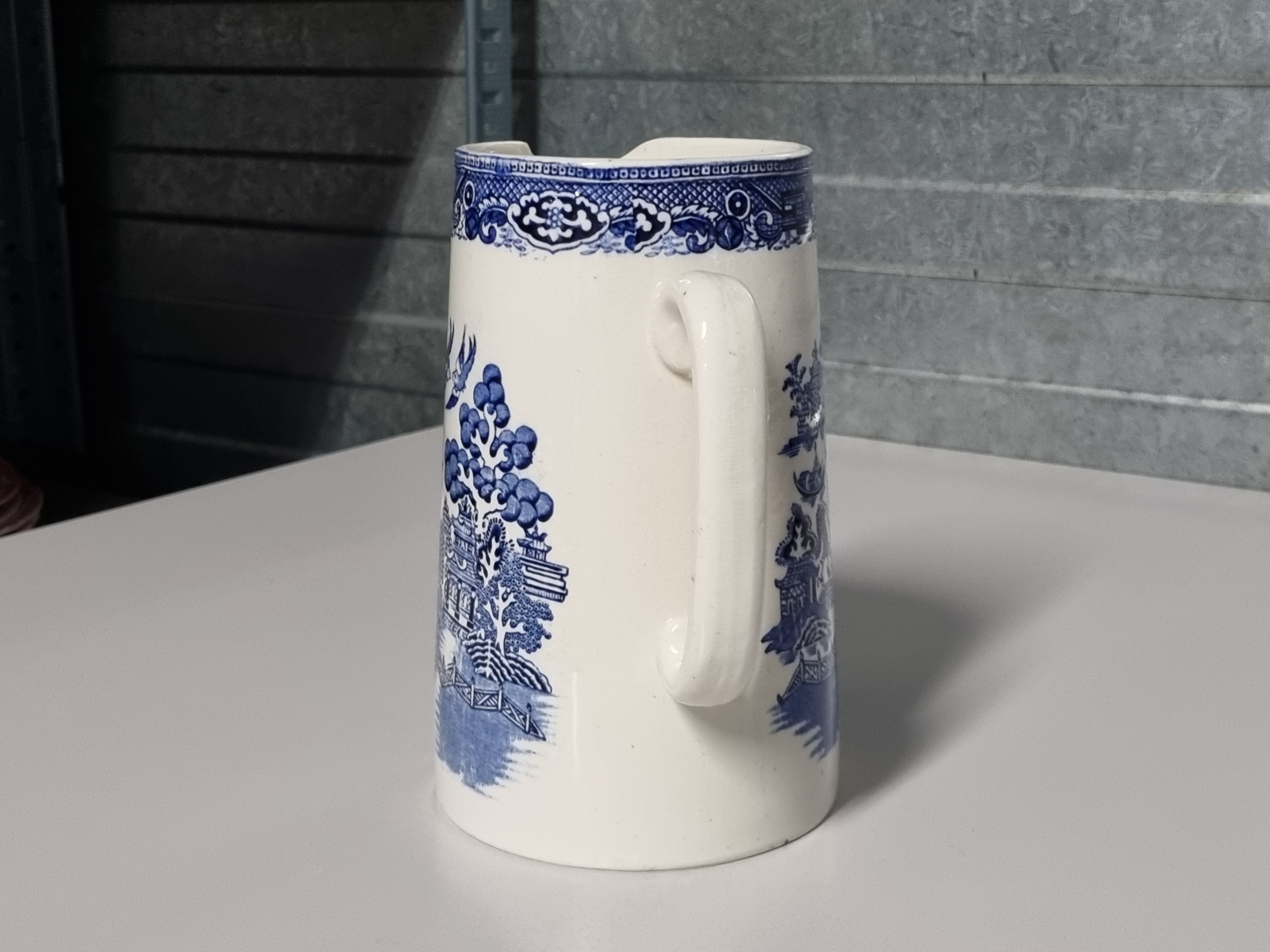Engels blauw Blue Willow Waterkan Schenkkan 18 cm