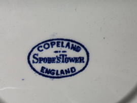Engels Copeland Spode's Tower blauw robuuste Bouillon Thee kop en schotel