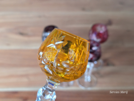 Boheems Kristal Glas set van 5x op voet 13,2 cm