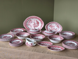 Engels rood Grindley Country Style uitgebreide dinerset 6 personen