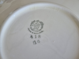 Boerenbont 418 Societe Ceramique set 2x Soepkom en Schotel (wit)