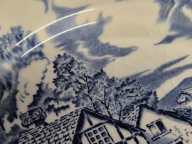 Engels blauw English Style plat dinerbord 24 cm met craquelee