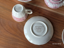 Villeroy en Boch Burgenland rood koffieservies 8 personen