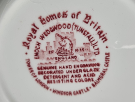 Engels rood Enoch Wedgwood  Royal Homes Of Britain set 6x Gebaksbordje 13 cm