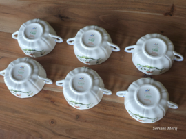 Frans GIEN decor Oiseaux de Paradis set 6x Soepkom met schotel