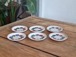 Boerenbont Boch serveersetje 6x Serveerbordje of als Theezakjeslegger 11 cm