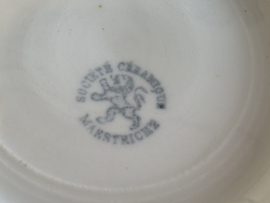 Societe Ceramique Koffiepot (vintage/retro wit met oranje)