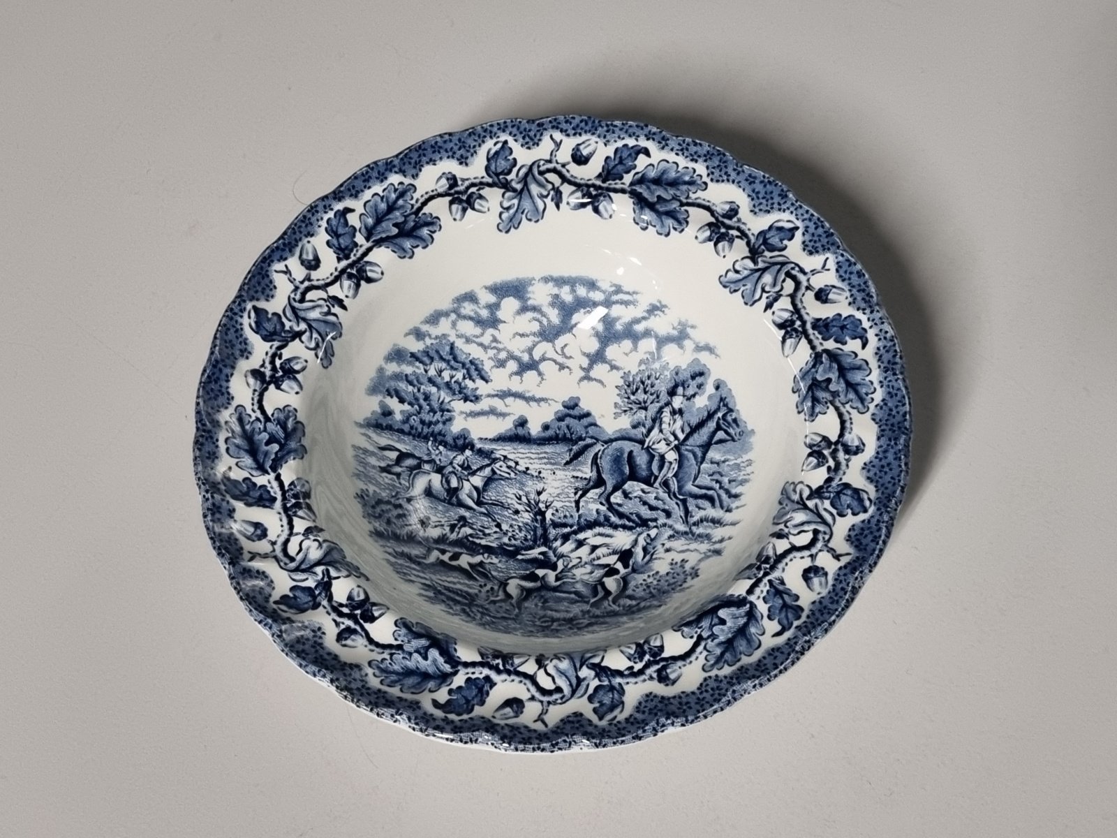 Engels blauw Myott's Country Life rond schaaltje 15 cm