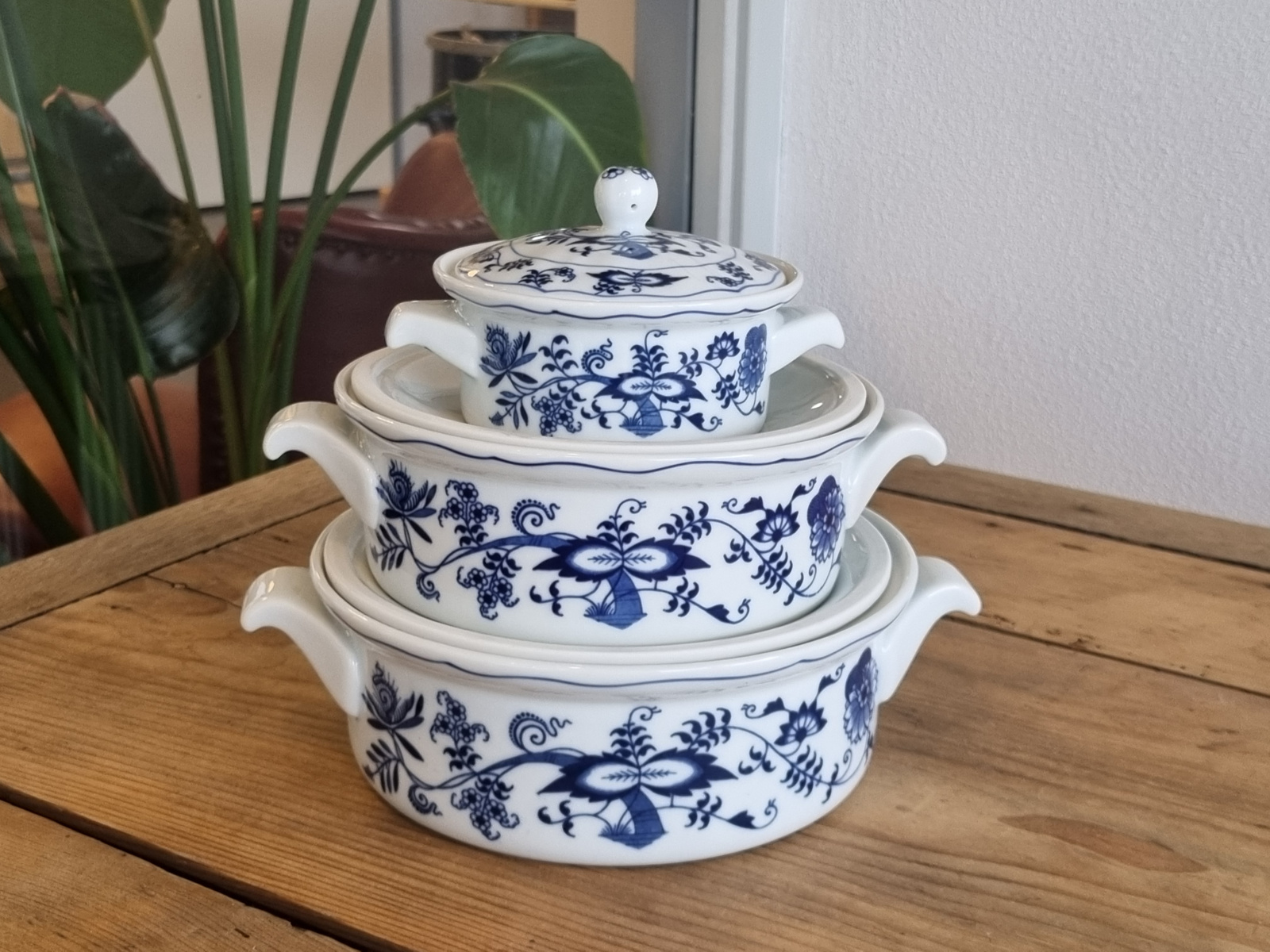 Blue Danube set 3x Dekschaal Terrine (gladde rand)