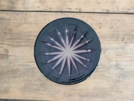 Boheems Kristal Glas Paars hoge smalle Vaas 14,5 cm