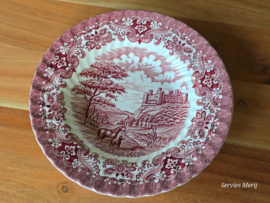 Engels rood British Anchor Olde Country Castles diep bord 23 cm