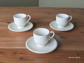 Wedgwood Edme set 3x Espresso Kop en schotel (groen stempel)