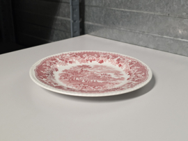 Engels rood Woods Burslem England Seaforth plat dinerbord 23 cm