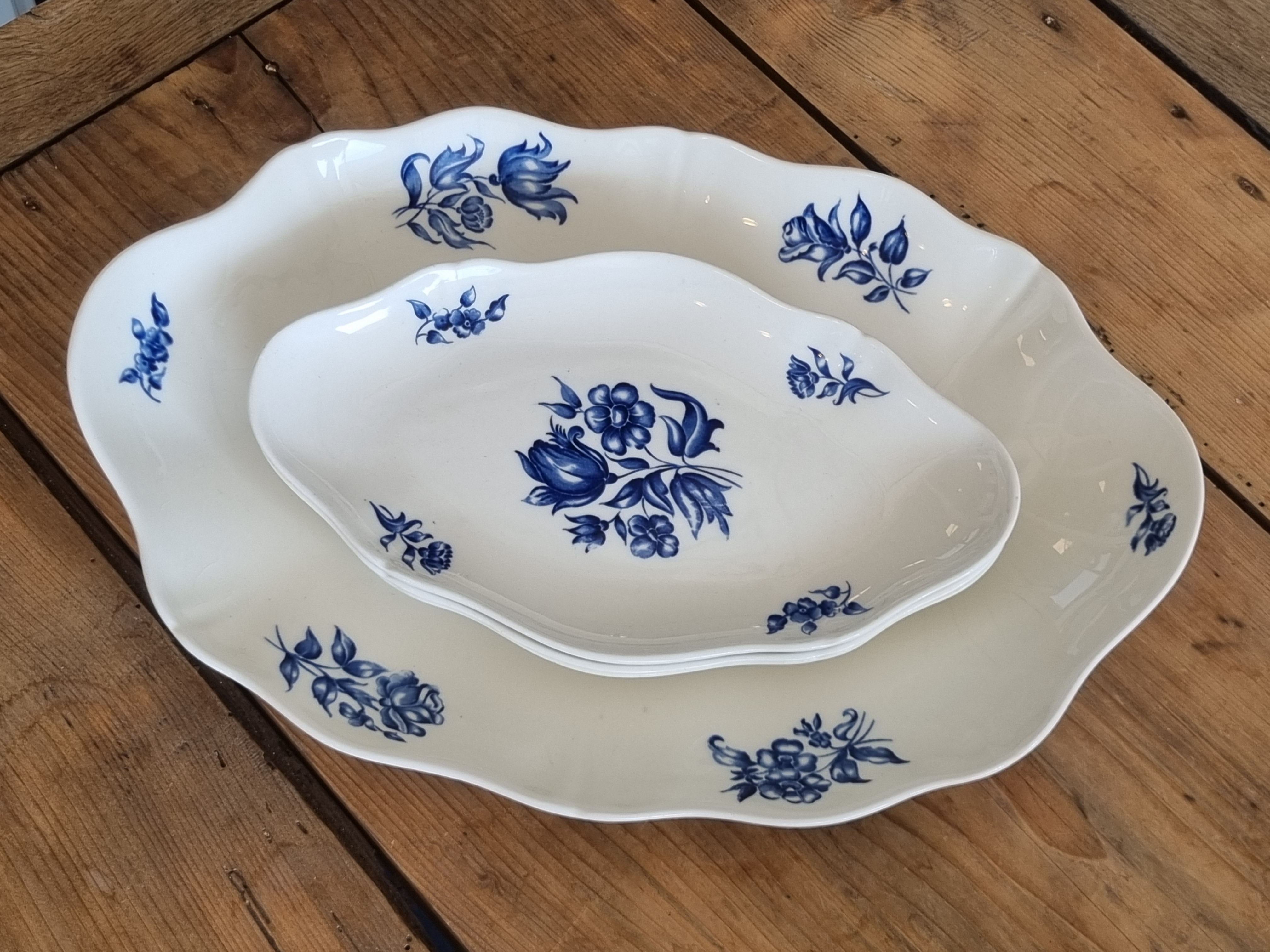 Petrus Regout Bouquet Bleu set 4x schalen
