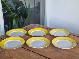 Societe Ceramique Christiania geel set 6x Ontbijtbordje 20 cm