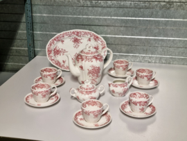 Villeroy en Boch Valeria rood Koffieservies 6 persoons