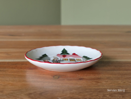 Engels Mason's Christmas Village 1983 Kerstservies bordje 9,5 cm (huis man vrouw)