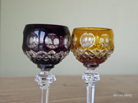 Boheems Kristal Glas set van 2x op voet 12,5 cm