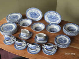 Engels blauw Jachtservies Myott's Country Life Eetservies 8 personen
