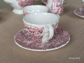 Engels rood The Hunter by Myott Koffie Theeservies 4-personen
